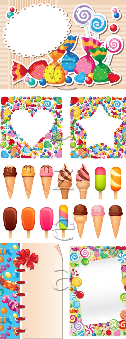      / Candy sweet backgrounds - vector stock