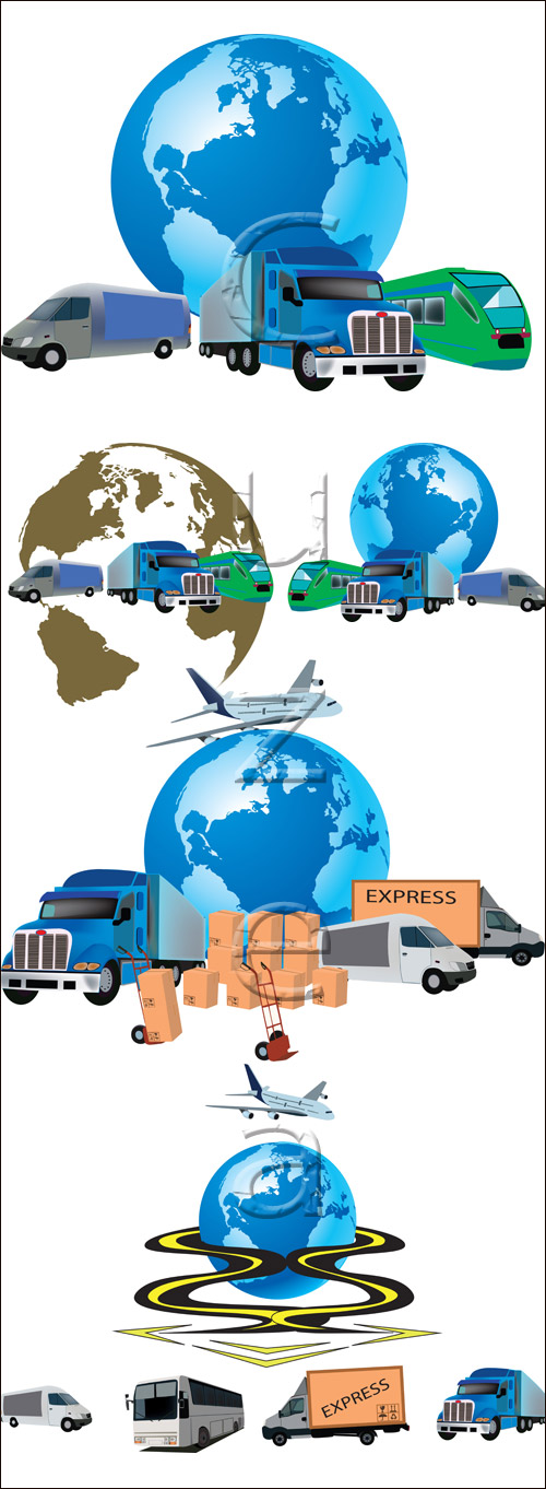 Transport around the world - vector stock