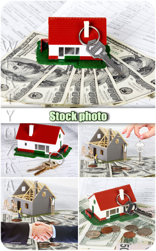   / Construction of the house, the keys to a new home - Raster clipart