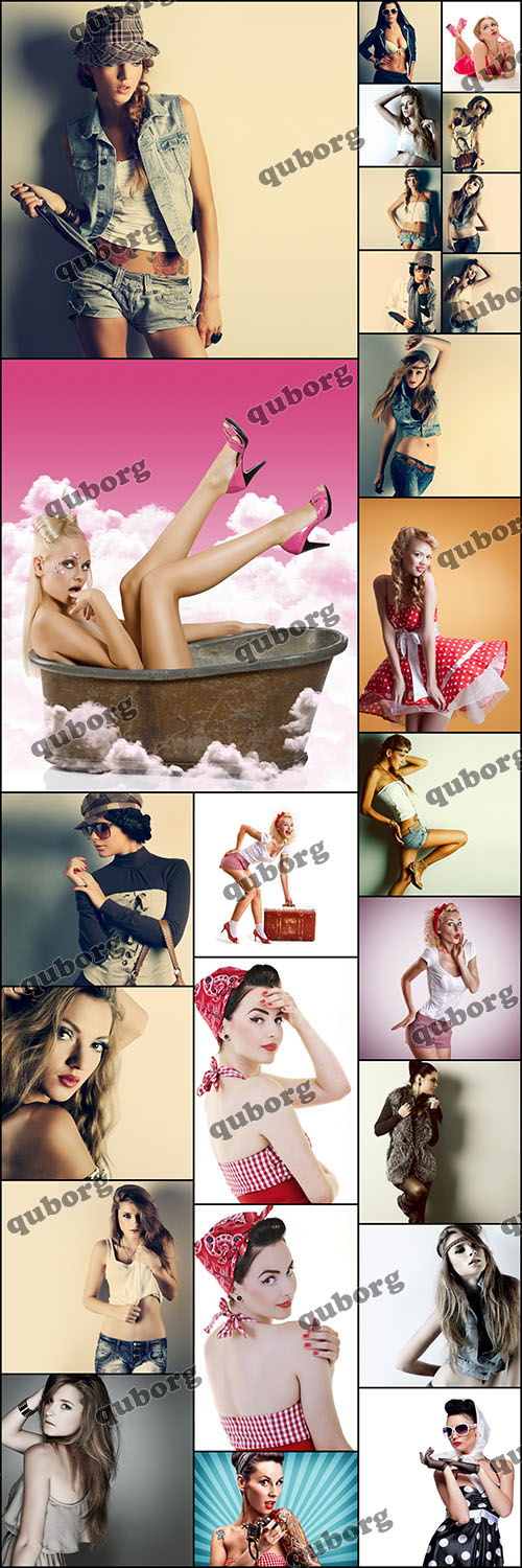 Stock Photos - Beautiful Girl is in Style of Pinup