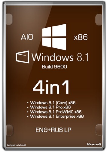 Windows 8.1 x86 Build 9600 AIO 4in1 (ENG/RUS/2013)