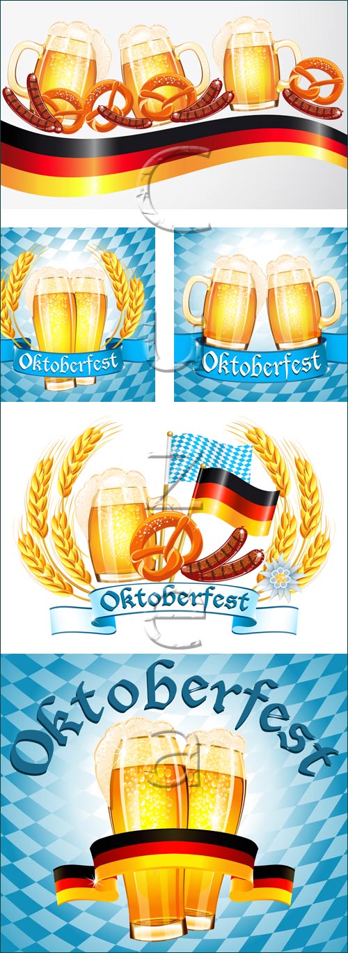 Beer for Octoberfest holiday - vector stock