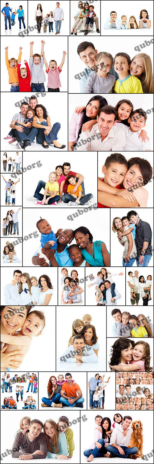 Stock Photos - Happy Smiling Families Isolated Part 2
