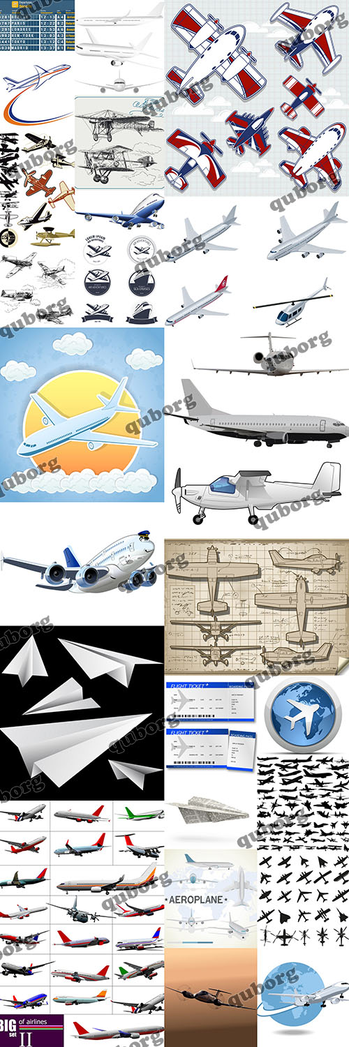 Stock Vector - Airplanes Collection