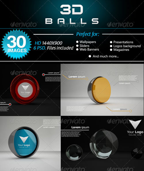 30 Balls Pack 3D