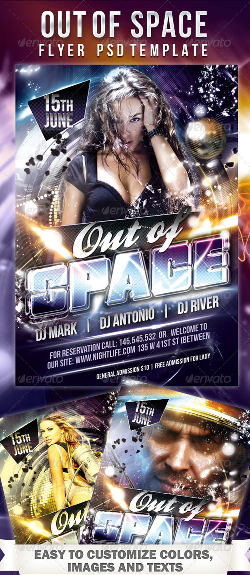 Out of Space -Flyer PSD Template