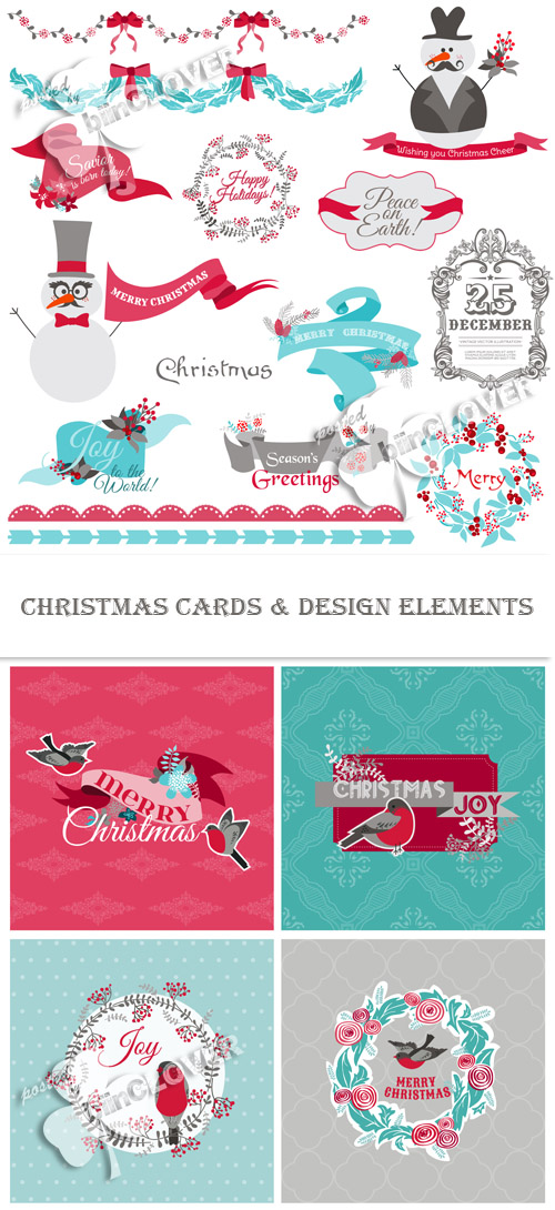 Christmas ards and design elements 0483