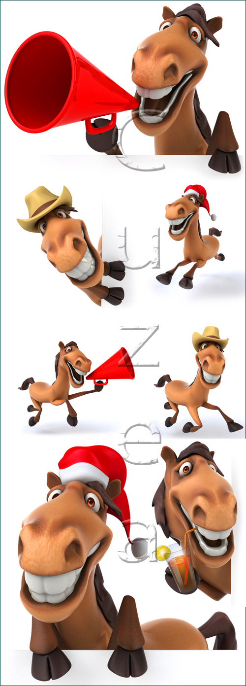Horse in 3d - stock photo