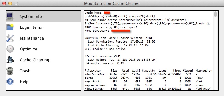 Mountain Lion Cache Cleaner - инструмент для оптимизации и настройки Mac OS X