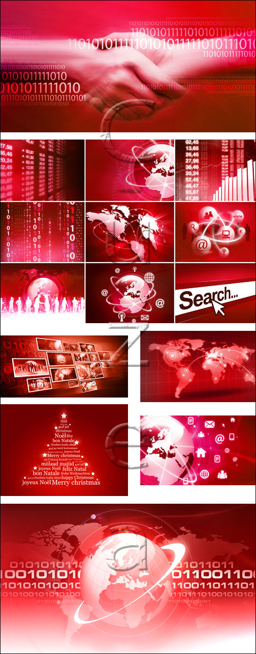 Red business  diagram - stock photo
