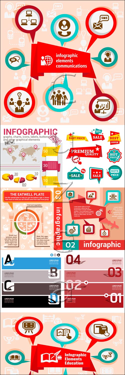Infographic collection, 77 - vector stock