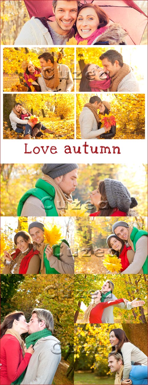Couple in autumn time - stock photo