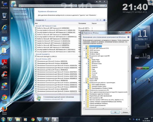 Microsoft Windows 7 Ultimate SP1 7DB by OVGorskiy® 10.2013 (RUS/x86)