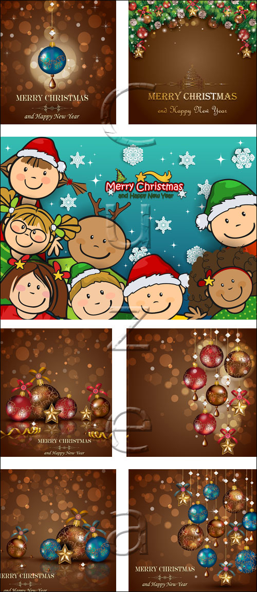 Christmas balls on background of chocolate - vector stock