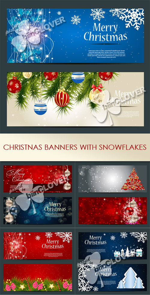 Christmas banners with snowflakes 0499