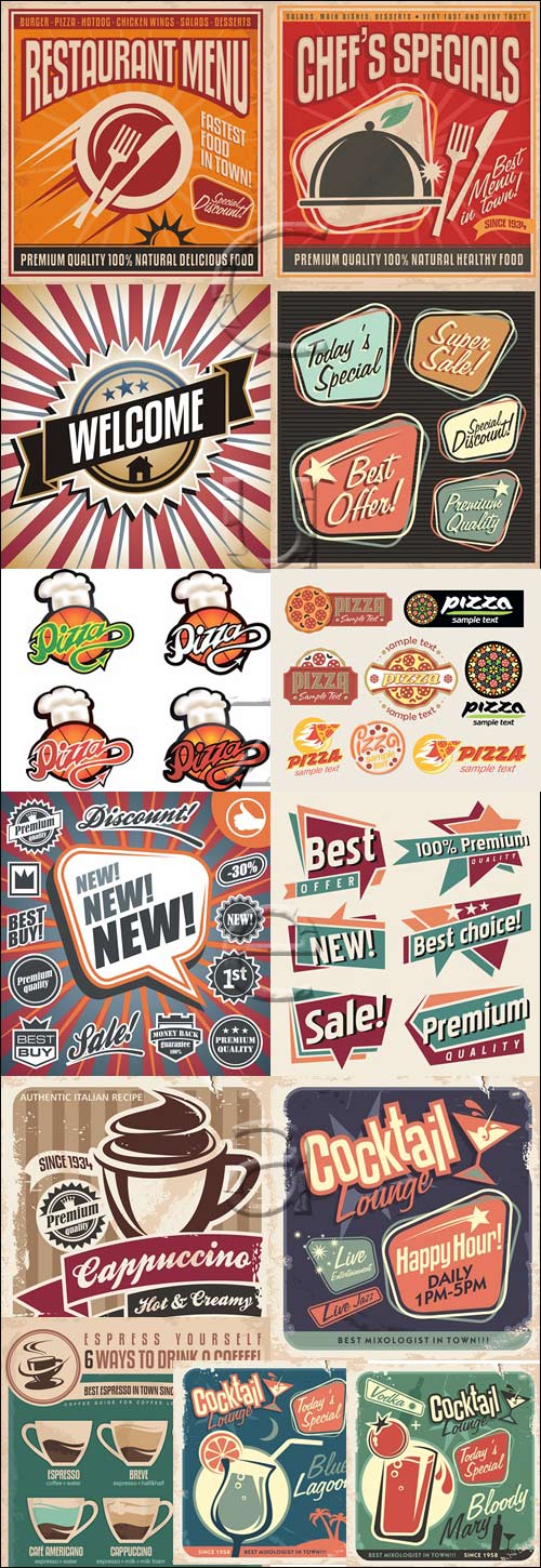 Vintage backgrounds for menu, 22 - vectpr stock