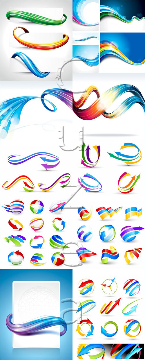 Banners and color elements - vector stock