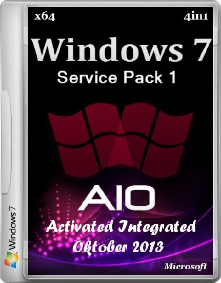 Windows 7 x64 SP1 4in1 AIO Activated Integrated Oktober 2013 (ENG/RUS)