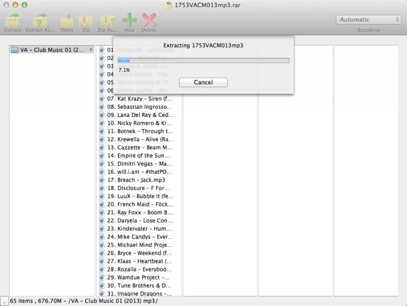 UnRar Sharp - простенький архиватор для Mac OS