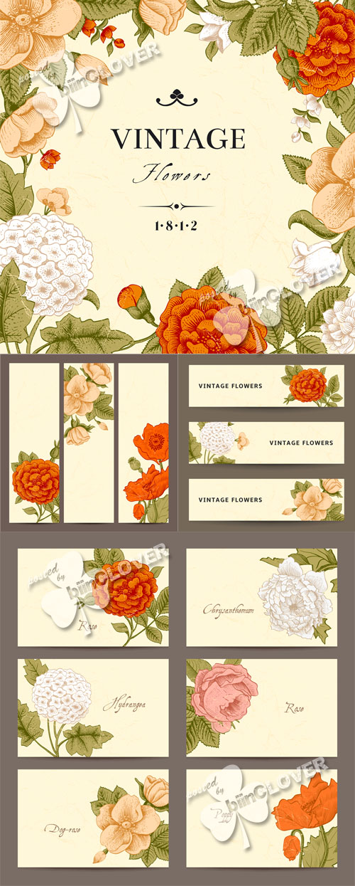 Floral business cards and banners 0505