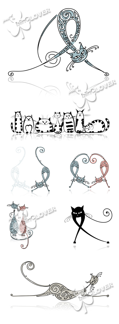 Funny cartoon cats illustrations 0504