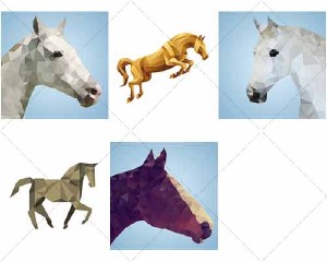  ,   | Abstract horse, triangular style, 