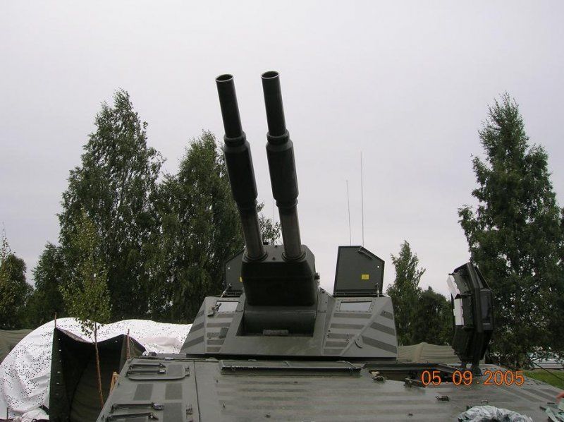Self-propelled mortar AMOS.  Swedish-Finnish "shotgun"