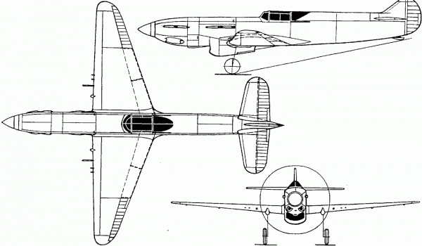I-1.2hM-107.  Long-range fighter.  The project.  Bolkhovitinov.  USSR.  1940