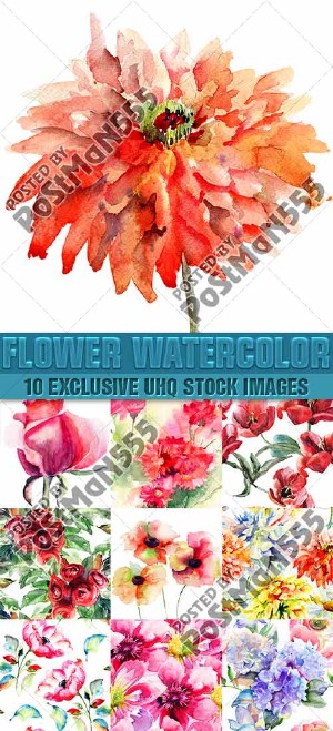       | Beautiful watercolor seamless patterns of flowers,  