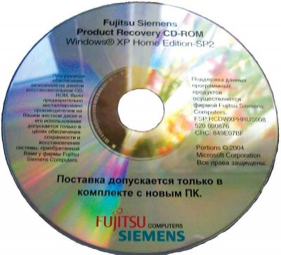 Recovery Fujitsu-Siemens Amilo Pro V-2035 Windows XP Home Edition SP2 RUS