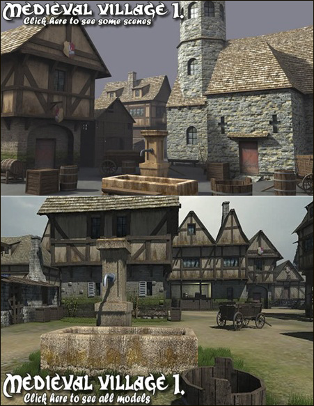 [Max] DEXSOFT-GAMES - Medieval Village 01. model pack