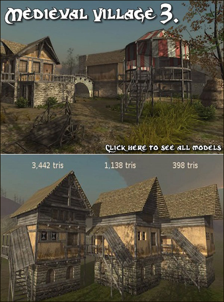 [Max] DEXSOFT-GAMES Medieval Village O3 model pack
