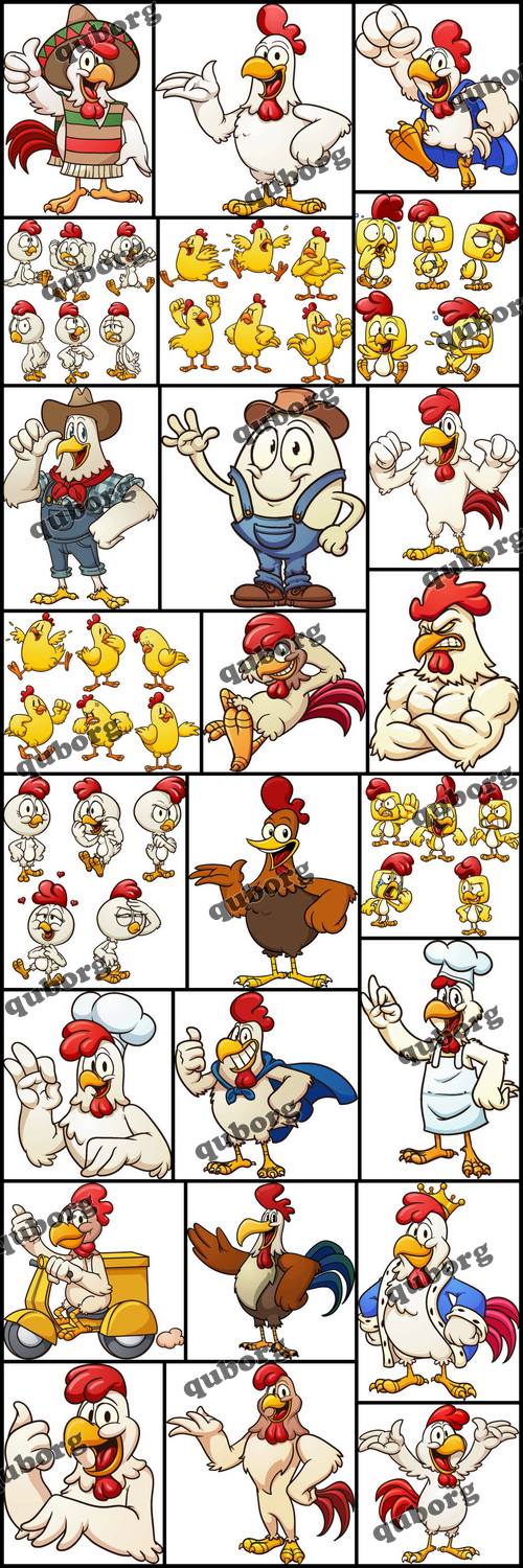 Stock Vector - Creative Chicken Characters