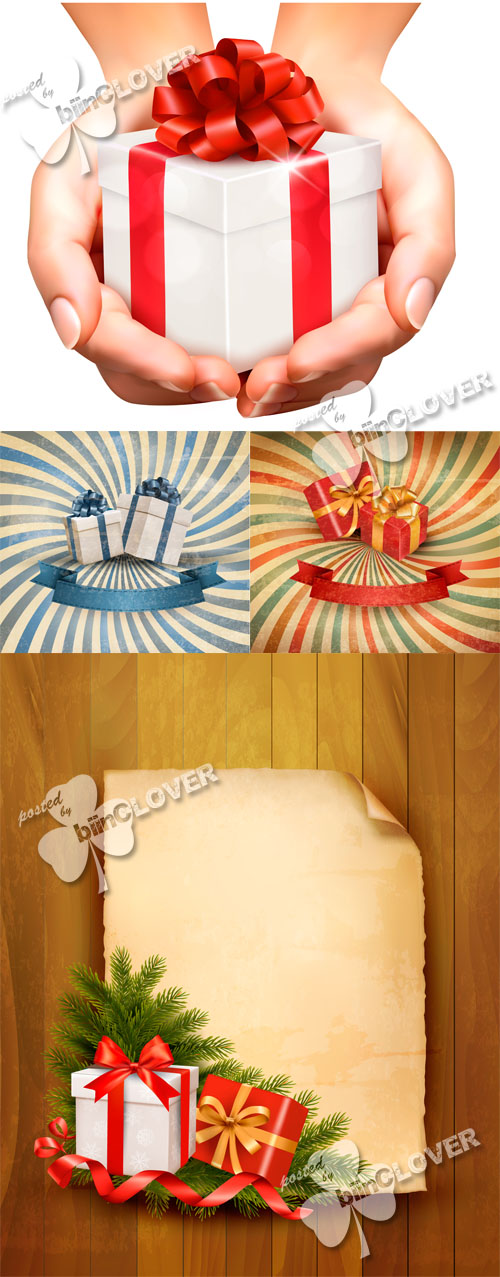 Retro background with gift boxes 0415