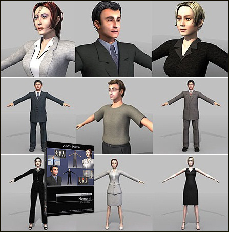 [Max] Dosch Design 3D Rigged Humans for Cinema 4D