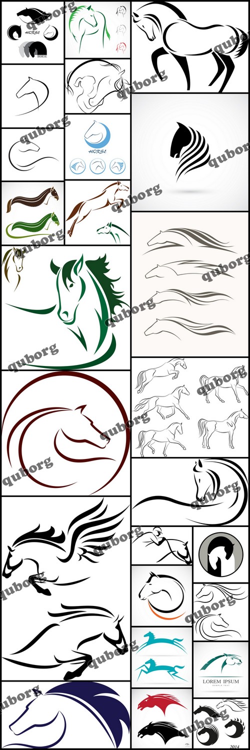 Stock Vector - Horse Design Elements for Creative Logotypes