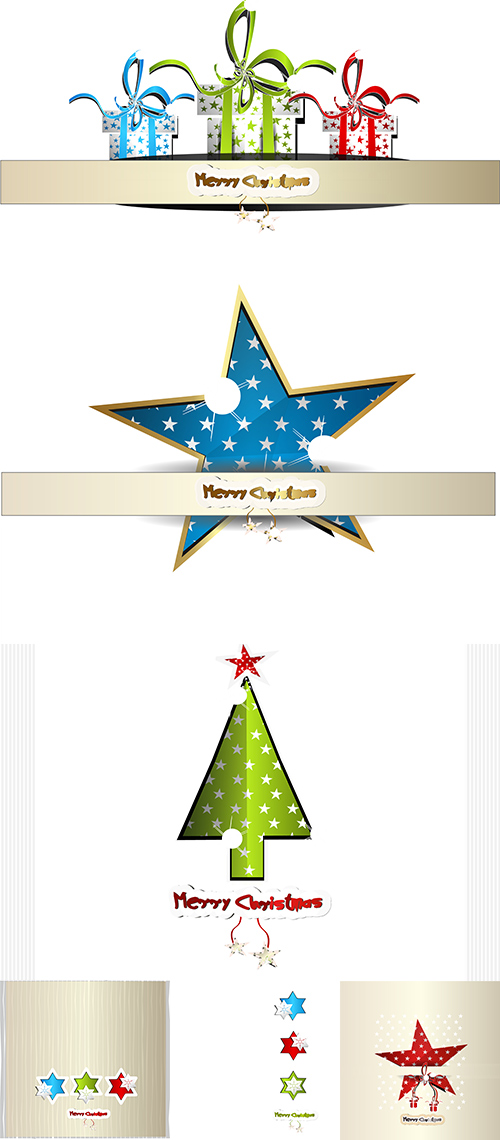 Christmas tree, gifts and stars -  ,   