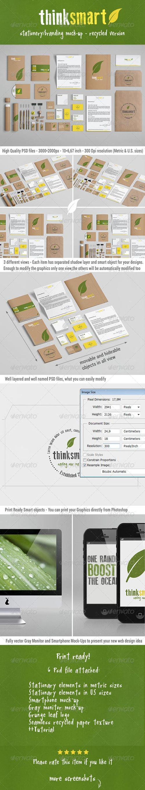 PSD - Branding Identity Mock-Up - Recycled Version
