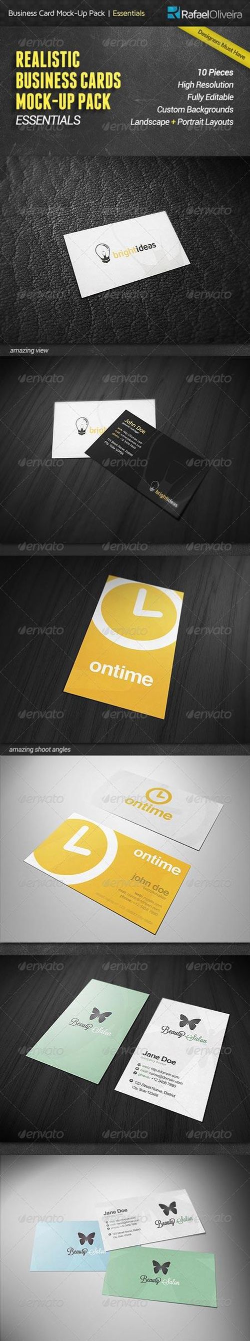 PSD - Business Cards Mock-Up Pack Essentials