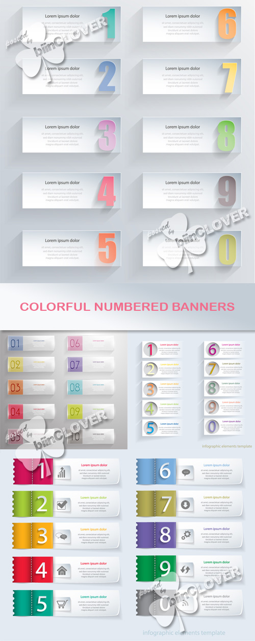 Colorful numbered banners 0527