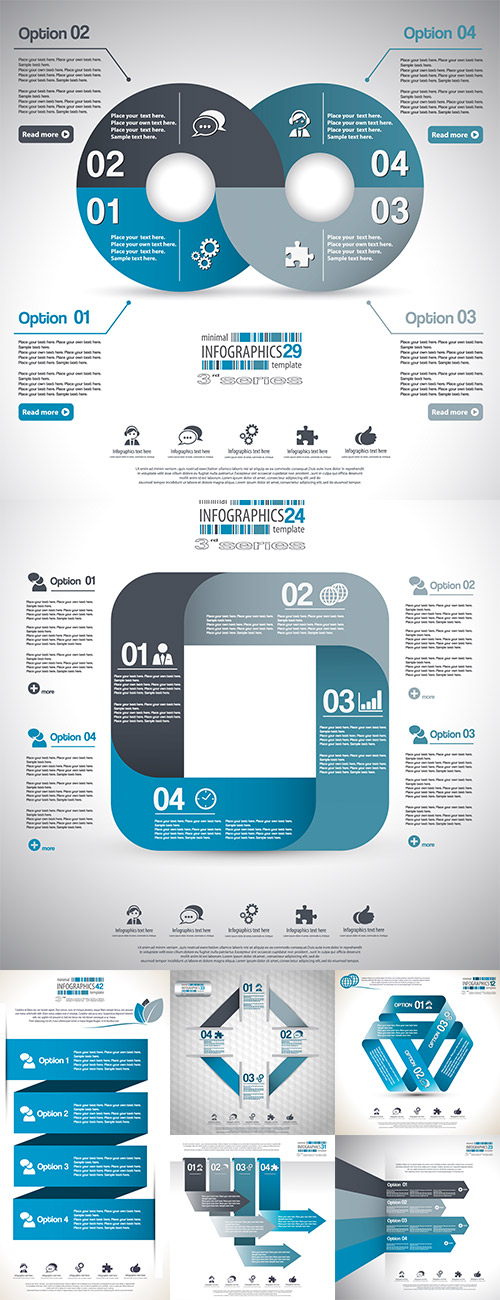 Blue infographics template -   