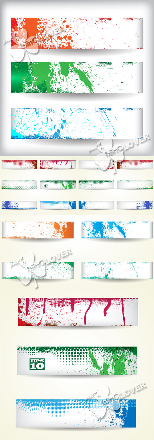 Grunge banners with blots 0536