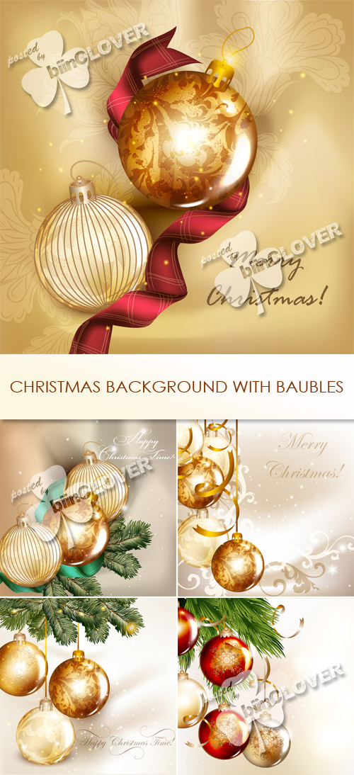 Christmas background with baubles 0539