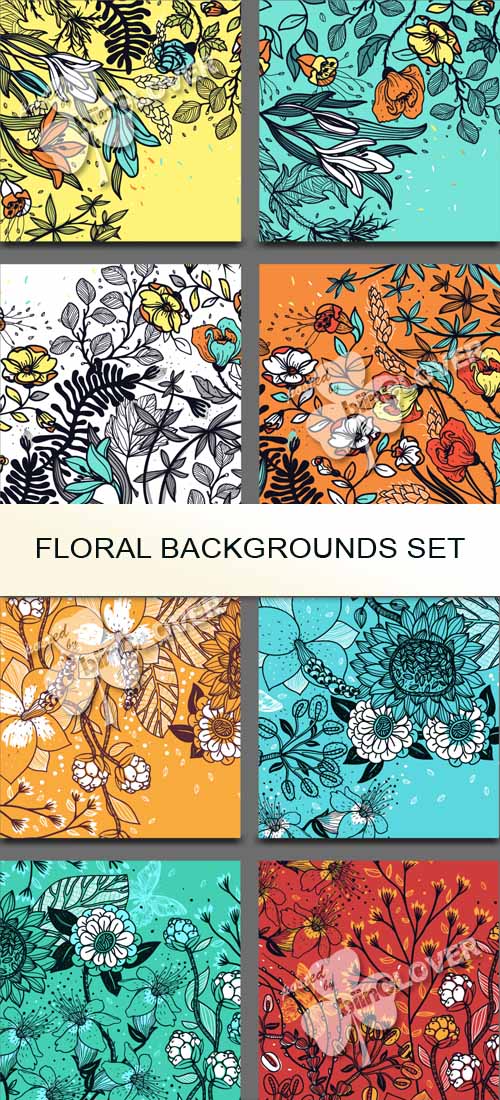 Floral backgrounds set 0545