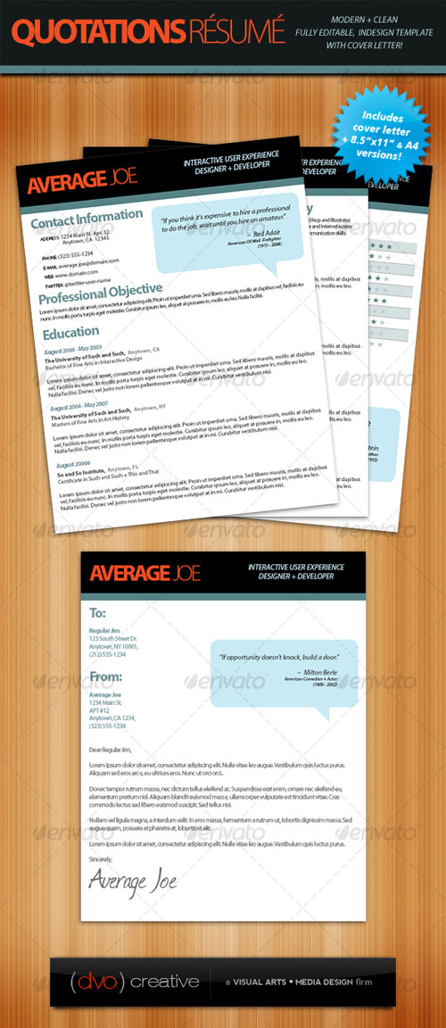 Quotations Resume + Cover Letter