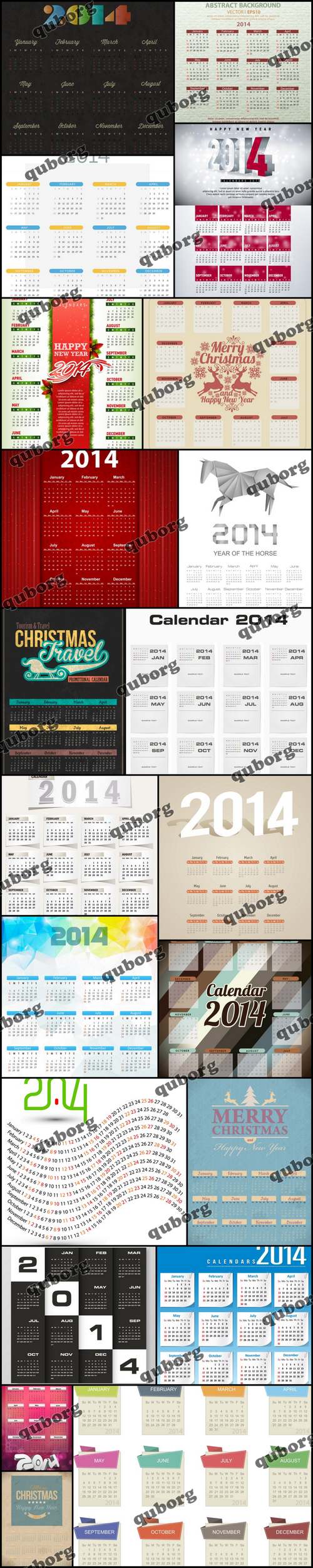 Stock Vector - Calendars for 2014 13