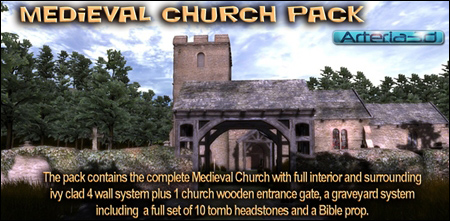 [3DMax] Arteria 3D Medieval Church Pack