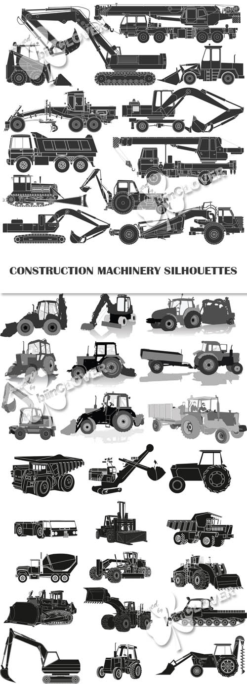 Construction machinery silhouettes 0558