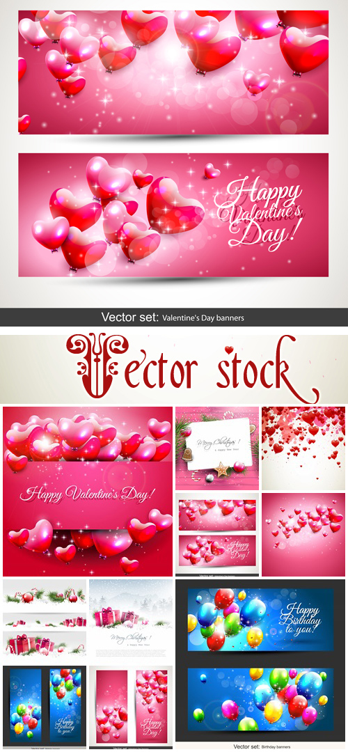Vector collection for Valentines Day, 14 February, part 3