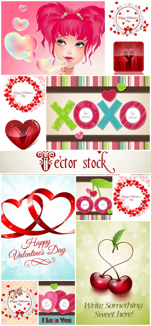 Vector collection for Valentines Day, 14 February, part 9